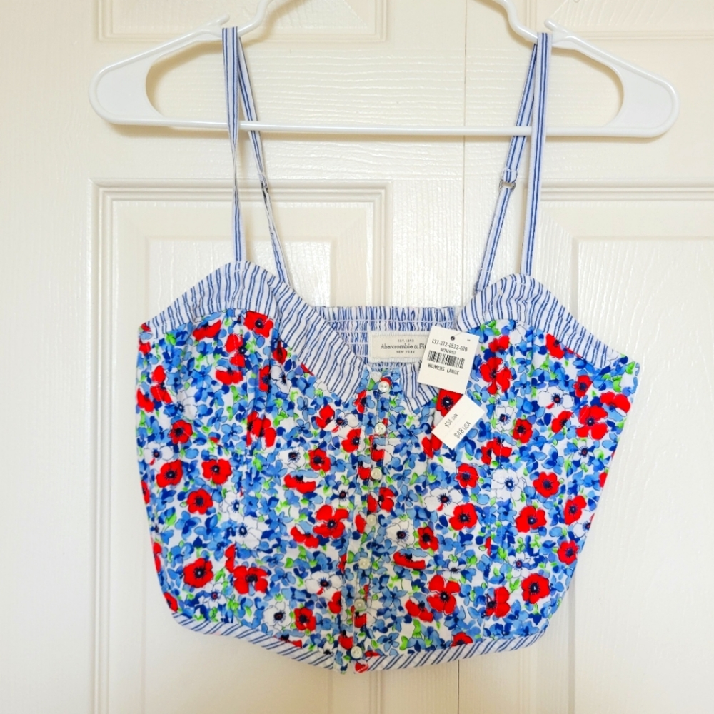Abercrombie & Fitch floral  corset crop top - Picture 2 of 9